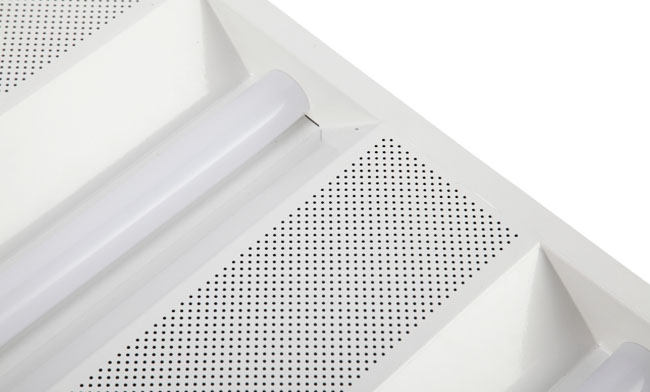 3.	華輝照明格柵燈盤燈體表面靜電噴涂處理，防腐性能好，不易磨損，使用30000小時不變色、不褪色。LED格柵燈盤廠家,產品有T8格柵燈盤，T5格柵燈盤，明裝格柵燈盤，暗裝格柵燈盤