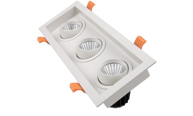 華輝COB三頭格柵射燈27W